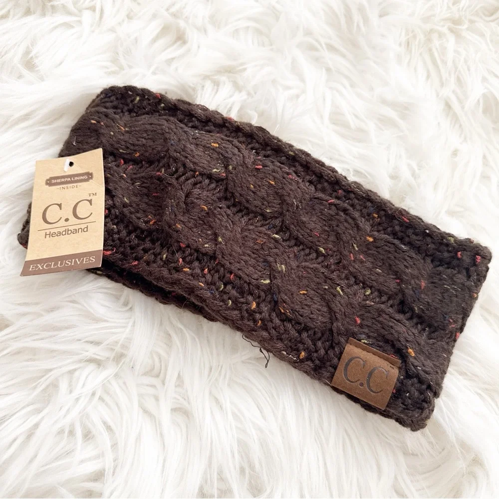 C.C Chocolate Speckled Knit Headband - Picture 1 of 4